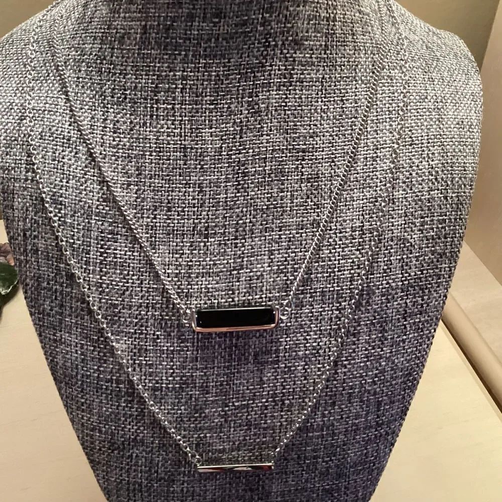 Silvertone Double Adjustable Necklace